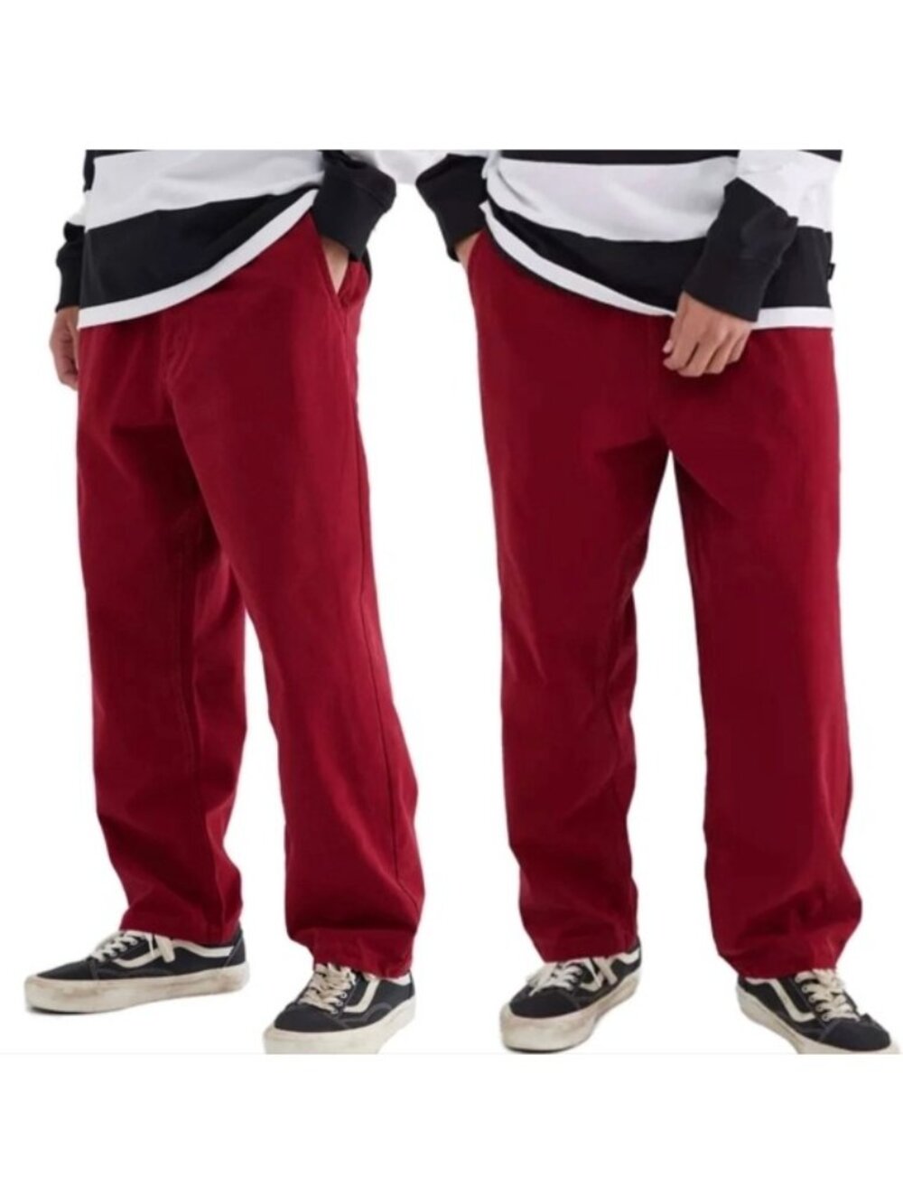 Vans Authentic Knost La Curren Chino Loose Fit Women 25 waist Red Cotton New 042 - Picture 4 of 11